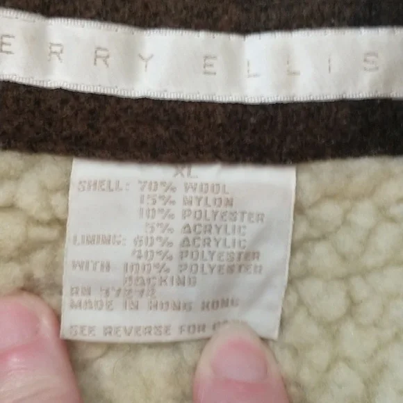 Perry Ellis Wool Blend Vest, Zipper, Lined, Brown, Red And Gray, Men's Size XL - Picture 4 of 6